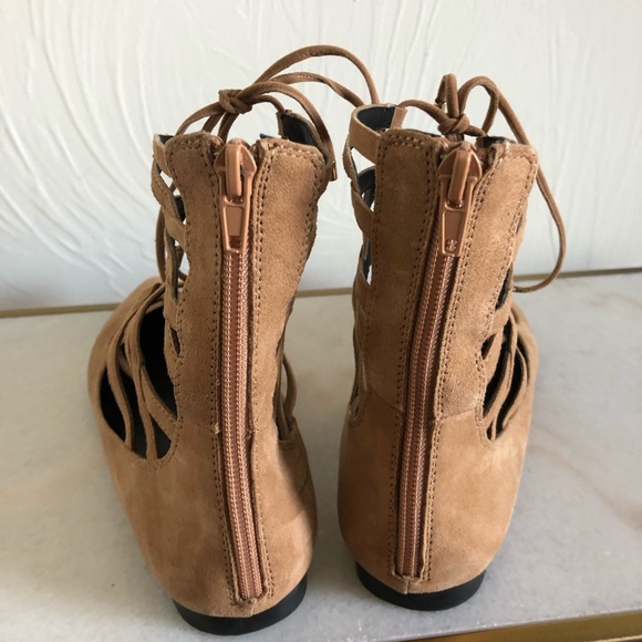 Jeffery Campbell Atrium Camel Gladiator Flats - Picture 5 of 8